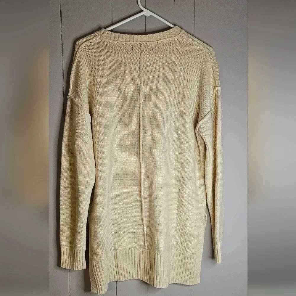 MEROKEETY Cream Pull Over Sweater, Medium - Picture 2 of 5